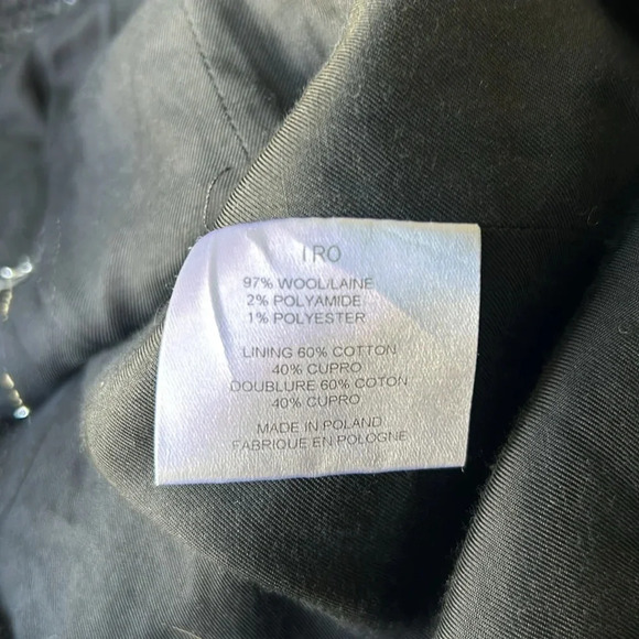 IRO Julienne zip jacket metallic tweed boucle dark gray black wool blend Size 0 - Picture 8 of 9